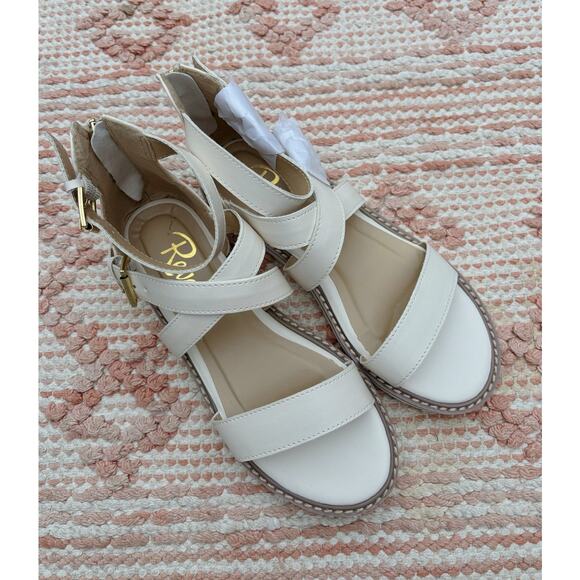 White and Cream Revel Strappy Sandals 6.5 - Picture 3 of 7